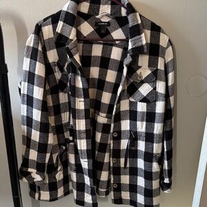 TORRID Black and White Checkered Jacket SIZE 1